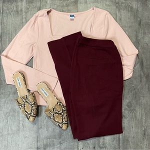 Old Navy straight leg burgundy pants
